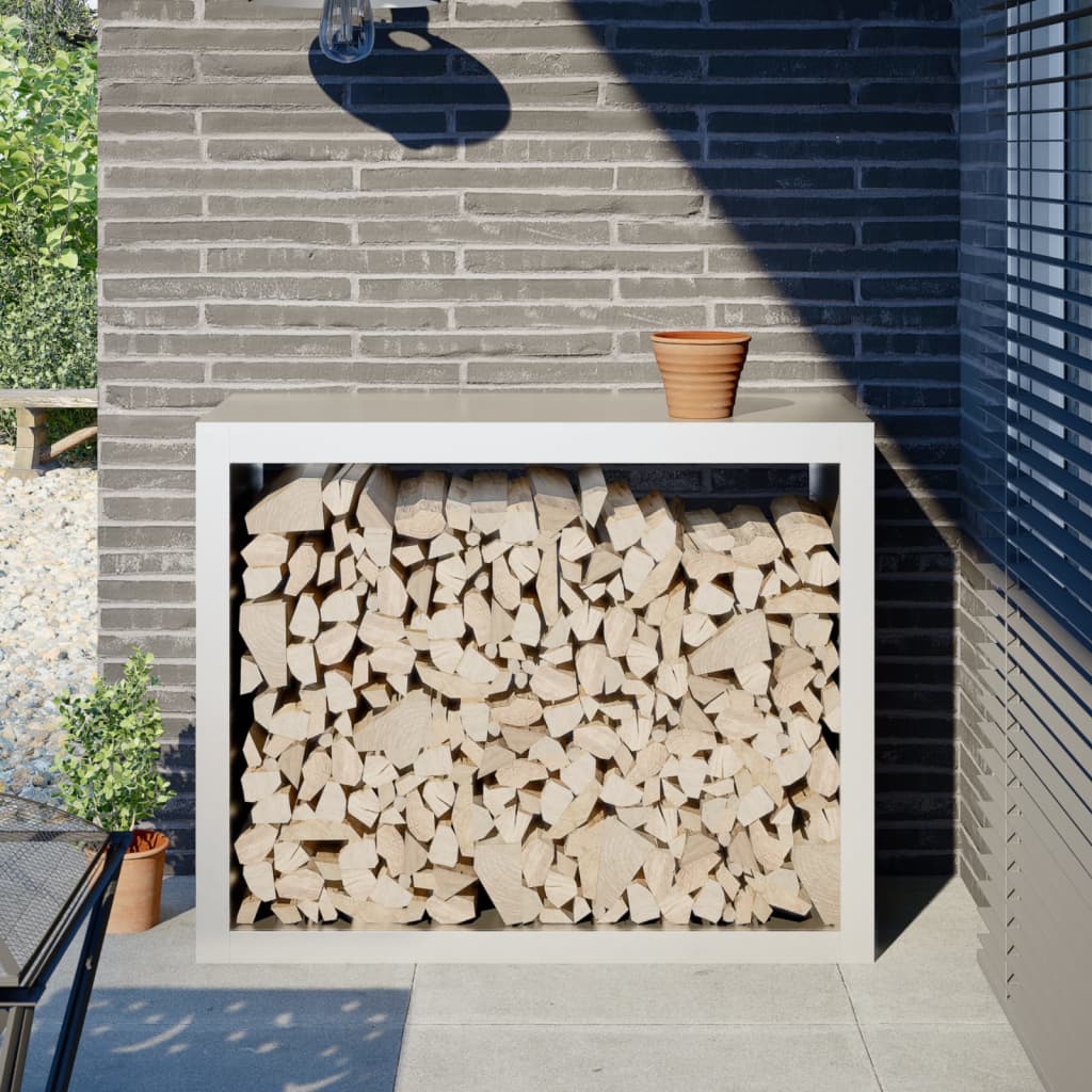 Brændestativ Hvid 100x40x80 cm Stål