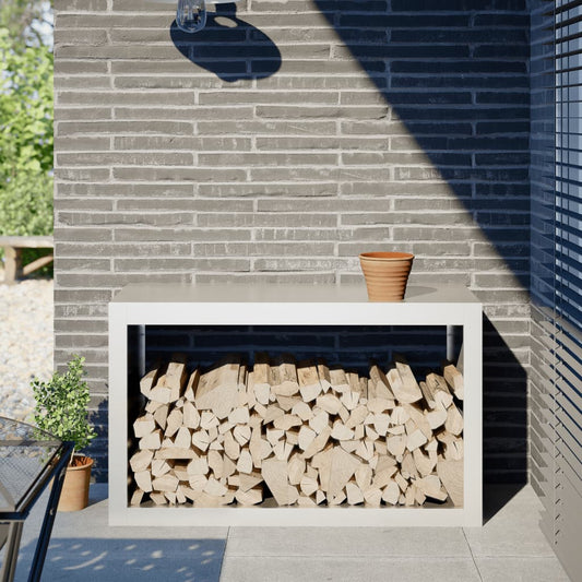 Brændestativ Hvid 100x40x60 cm Stål
