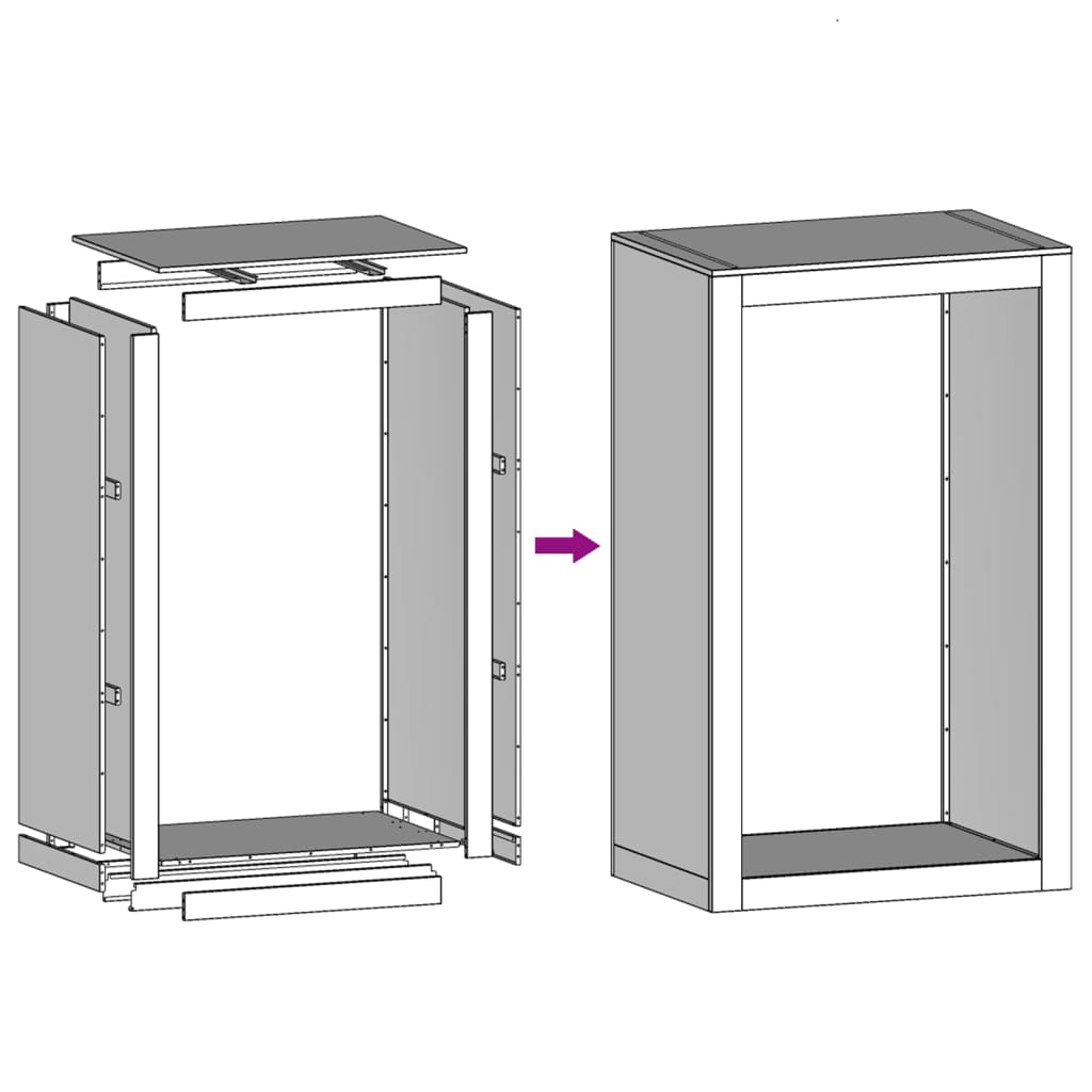 Brændestativ 60x40x100 cm Galvaniseret stål