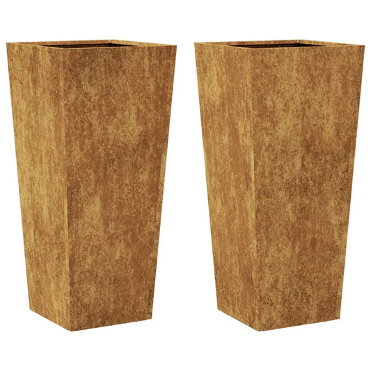 Pflanzkübel 2 Stk. 35x35x75 cm Wetterfester Stahl