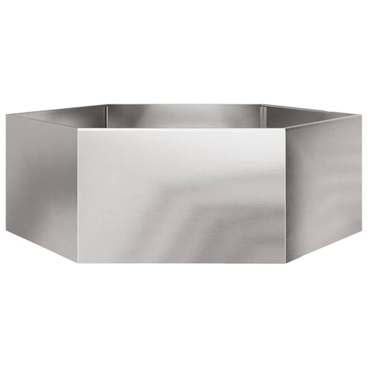 Pflanzkübel Sechseckig 138x120x45 Edelstahl