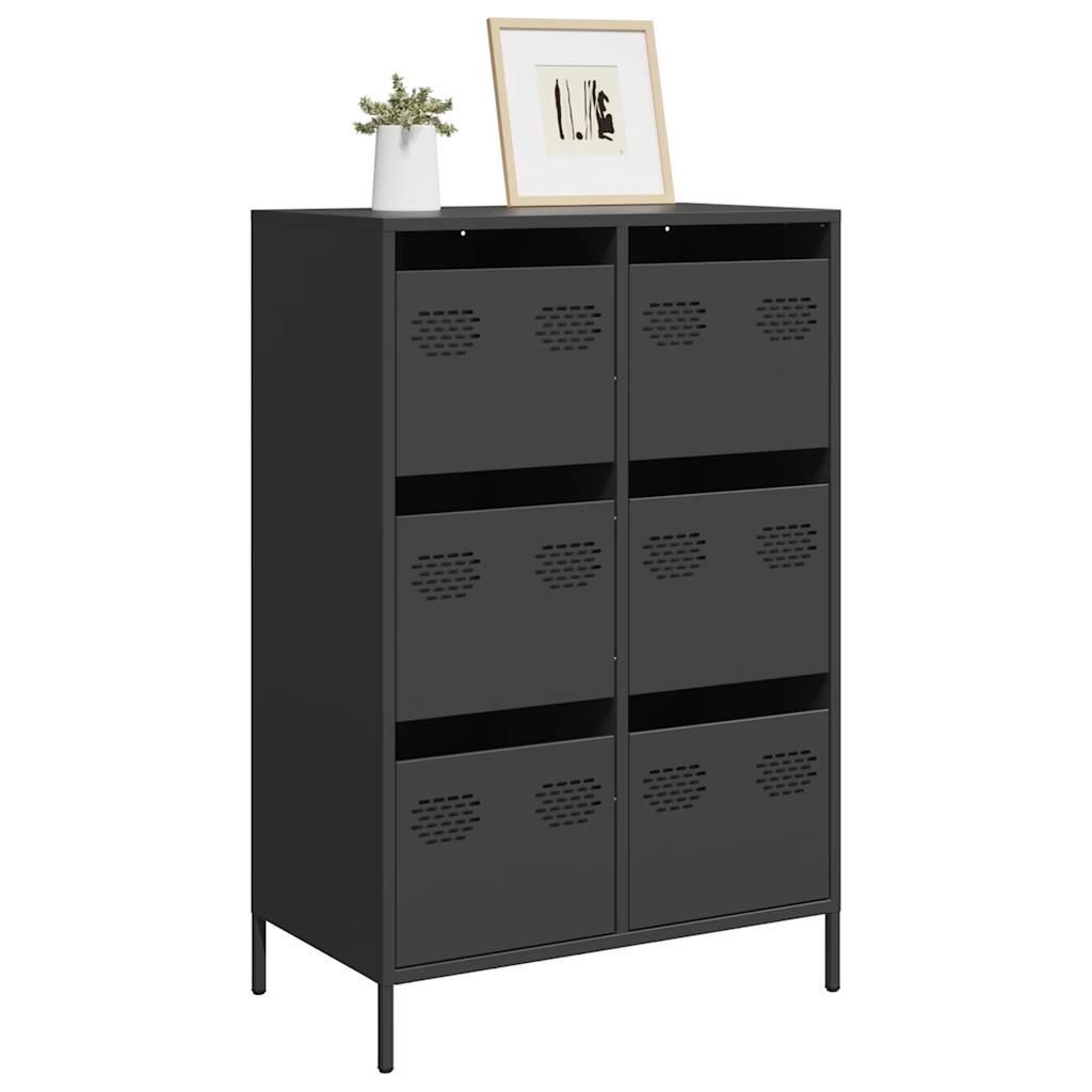 Highboard Sort 68x39x101,5 cm Stål
