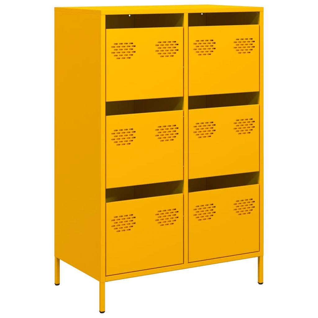 Highboard Sennep Gul 68x39x101,5 cm Stål
