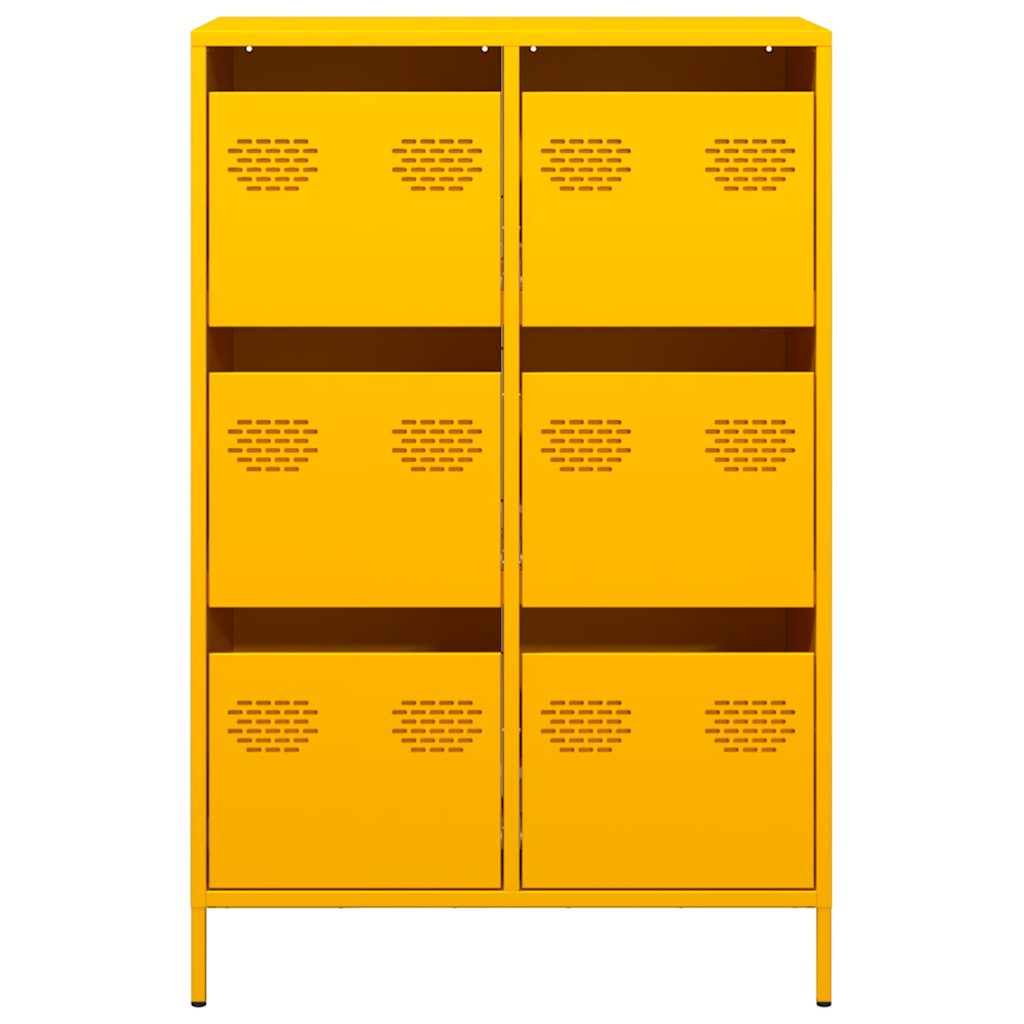 Highboard Sennep Gul 68x39x101,5 cm Stål