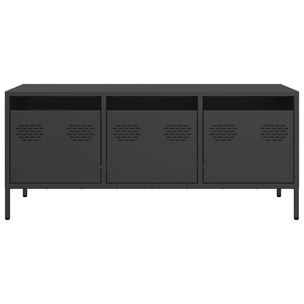 TV-skab Sort 101,5x39x43,5 cm Koldvalset stål