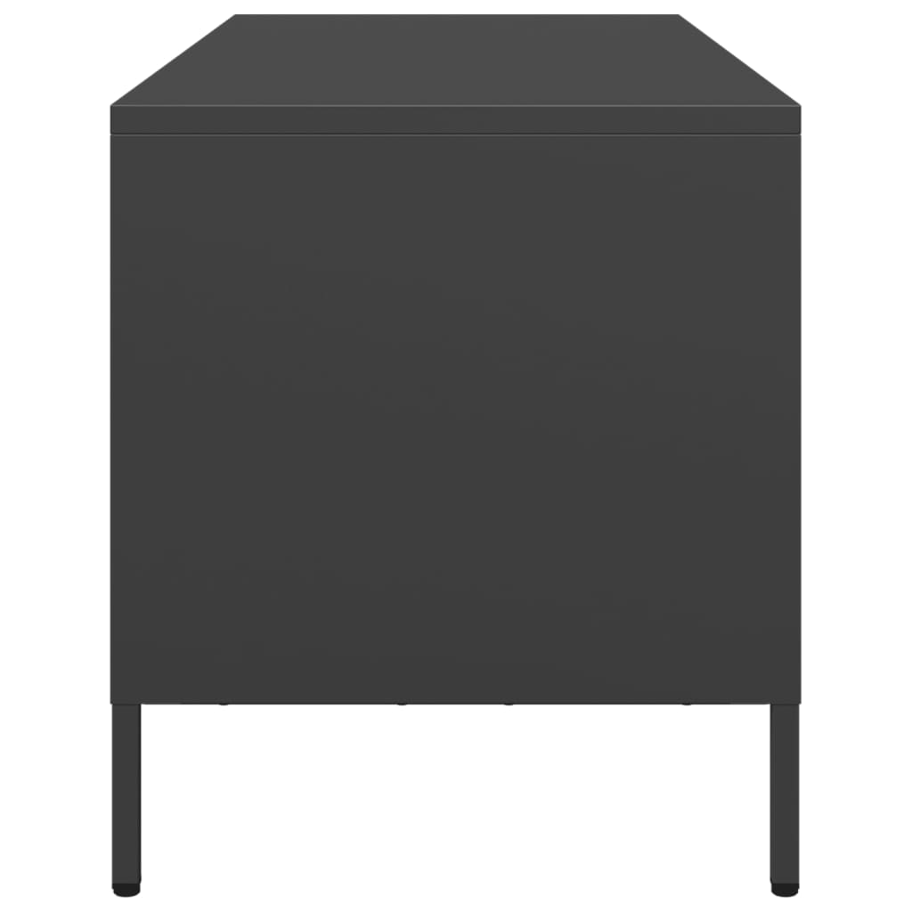 TV-skab Sort 101,5x39x43,5 cm Koldvalset stål
