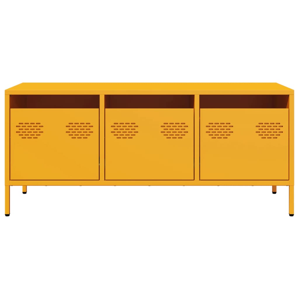 TV-skab Sennep Gul 101,5x39x43,5 cm Koldvalset stål