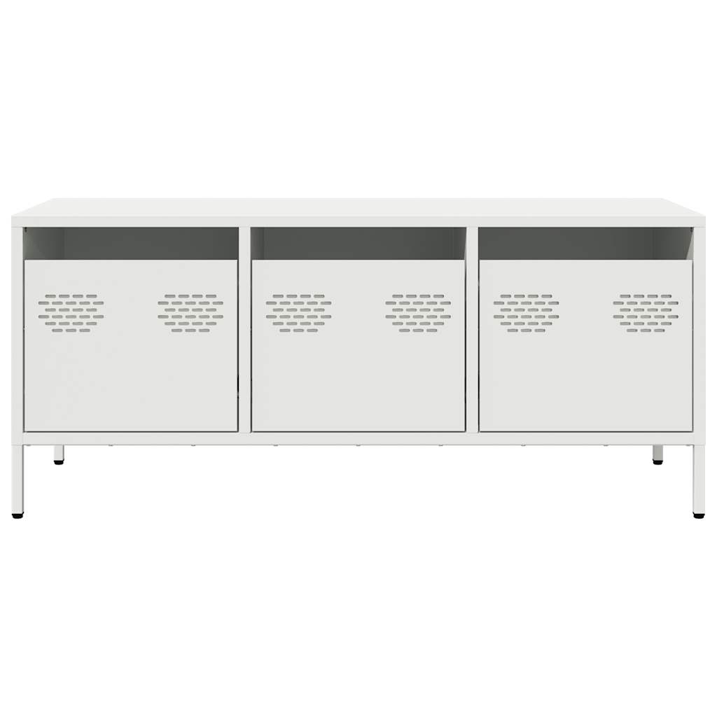 TV-skab Hvid 101,5x39x43,5 cm Koldvalset stål