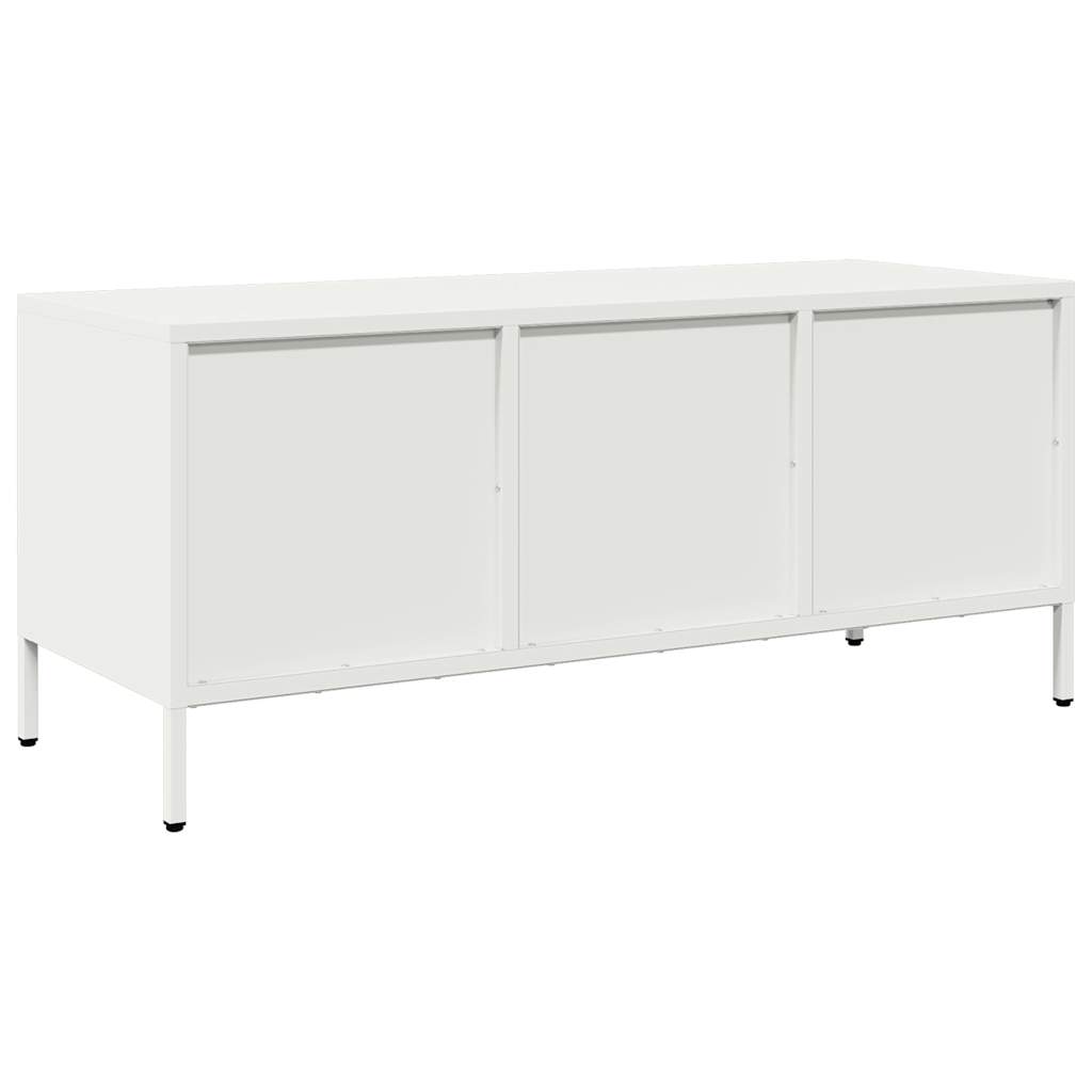 TV-skab Hvid 101,5x39x43,5 cm Koldvalset stål