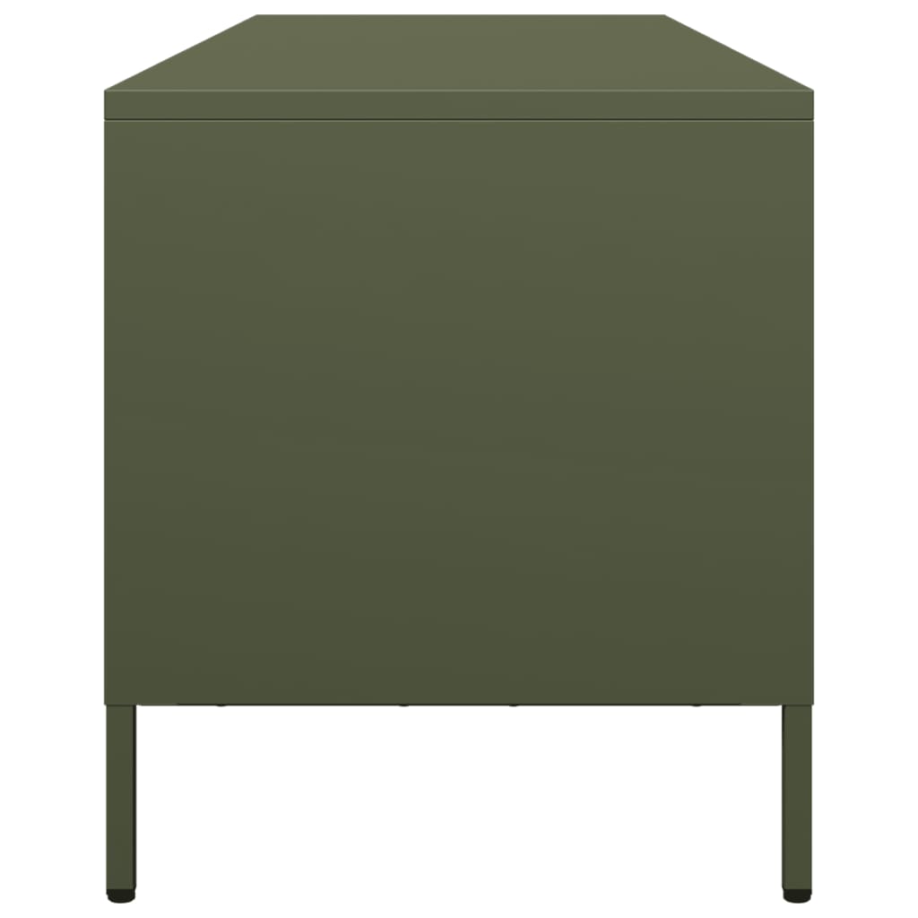 TV-skab Olivengrøn 135x39x43,5 cm Koldvalset stål