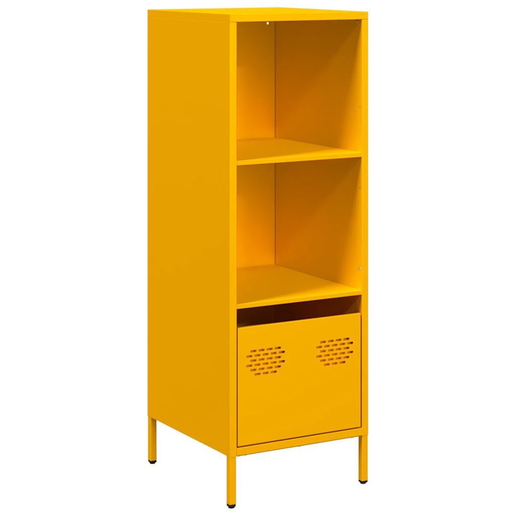 Highboard sennepsgul 35x39x103,5 cm stål