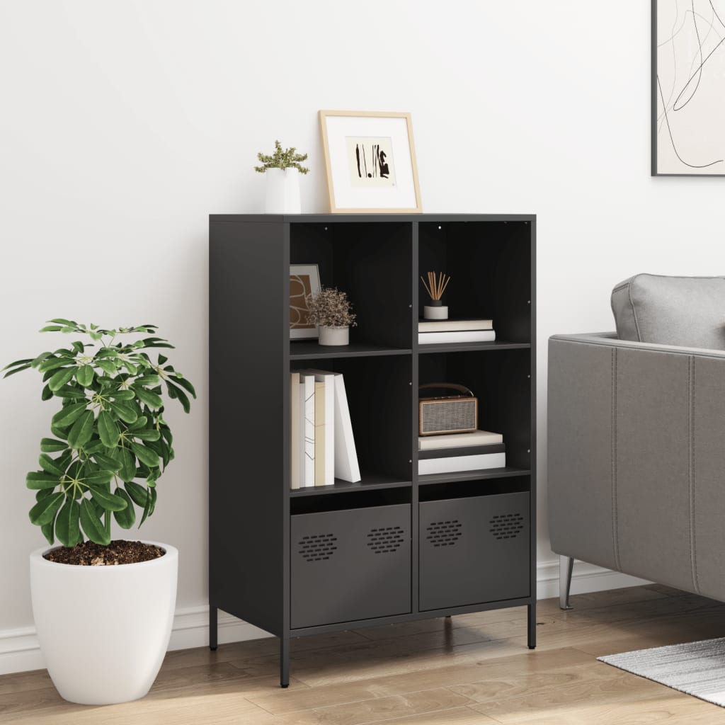 Highboard Sort 68x39x103,5 cm Stål