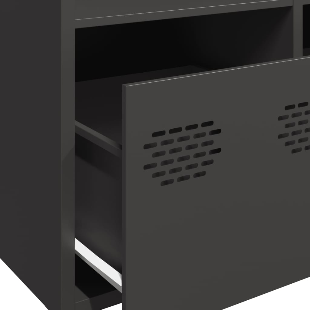 Highboard Sort 68x39x103,5 cm Stål