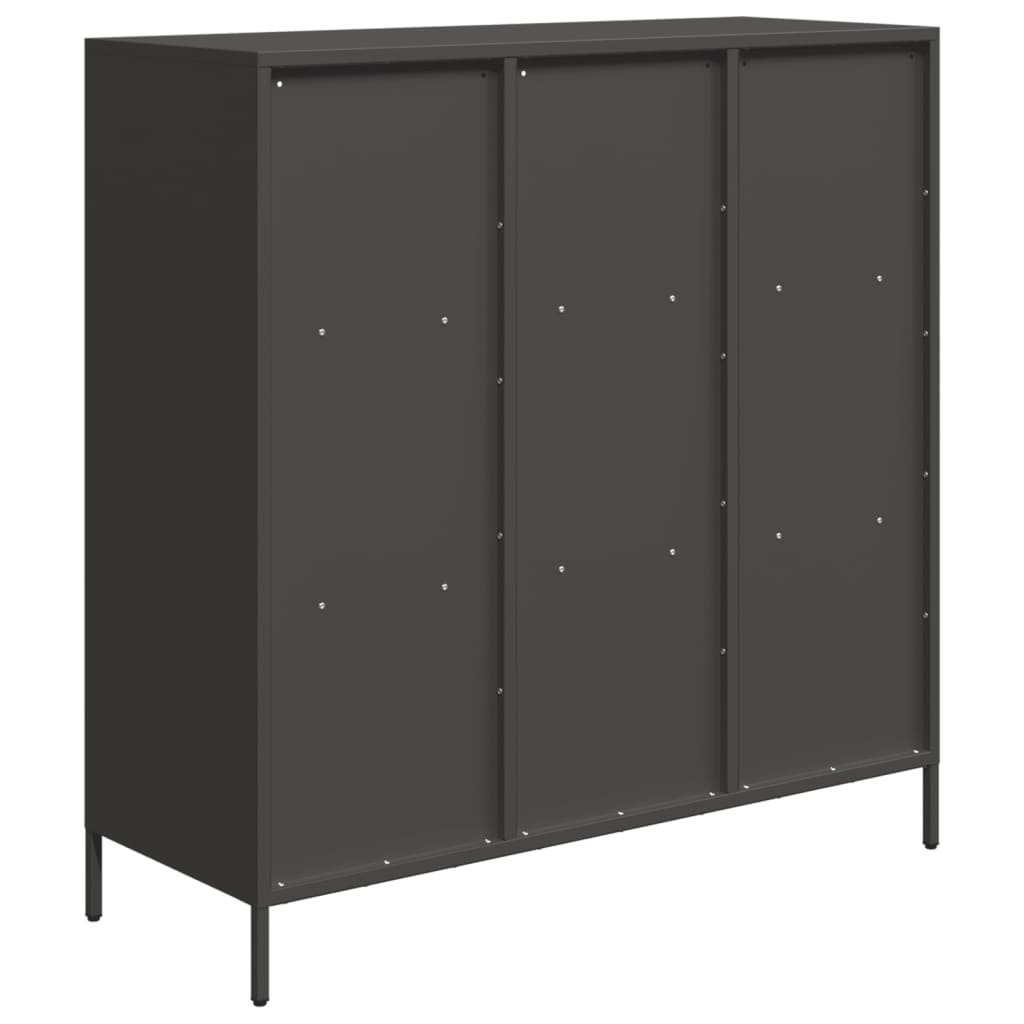 Highboard Sort 101,5x39x103,5 cm Stål