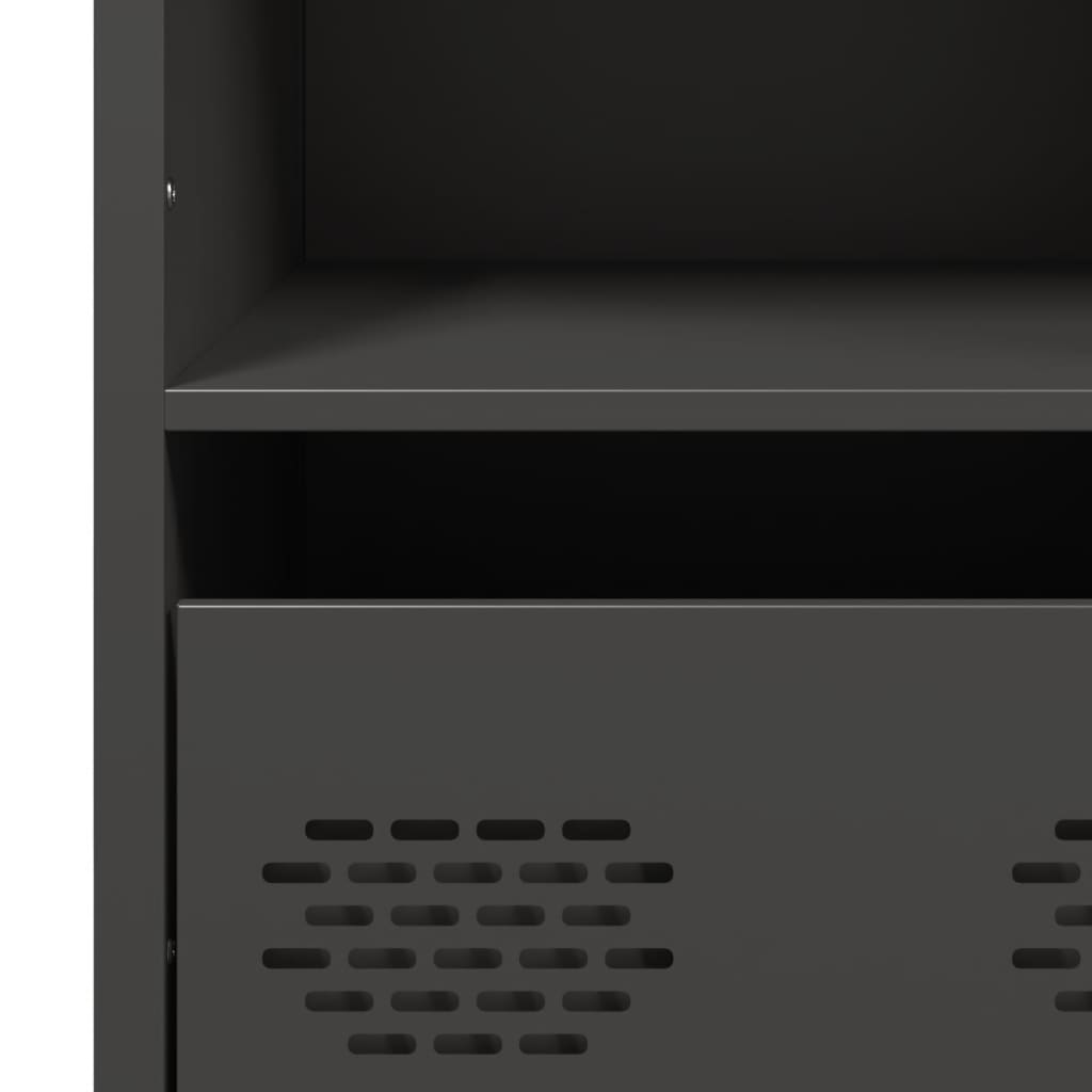 Highboard Sort 101,5x39x103,5 cm Stål