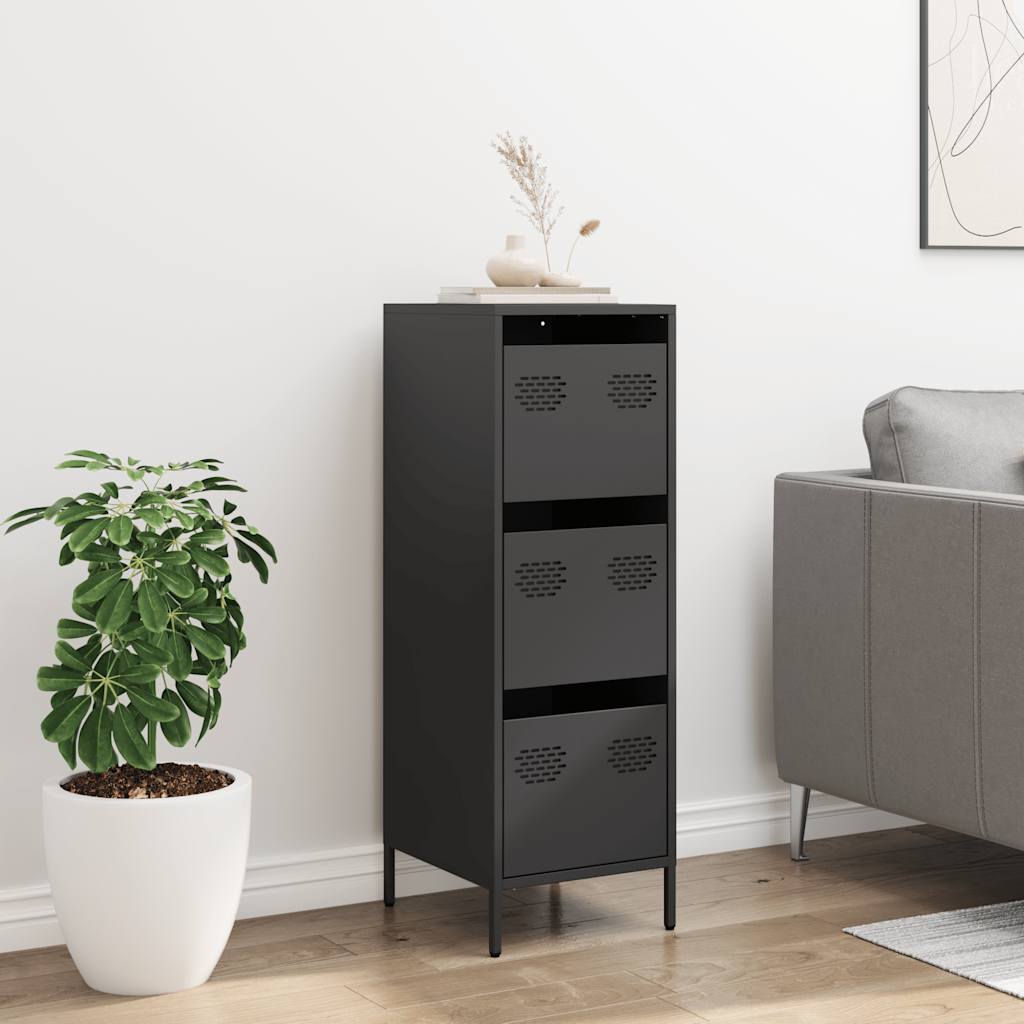 Highboard Sort 39x35x103,5 cm Stål