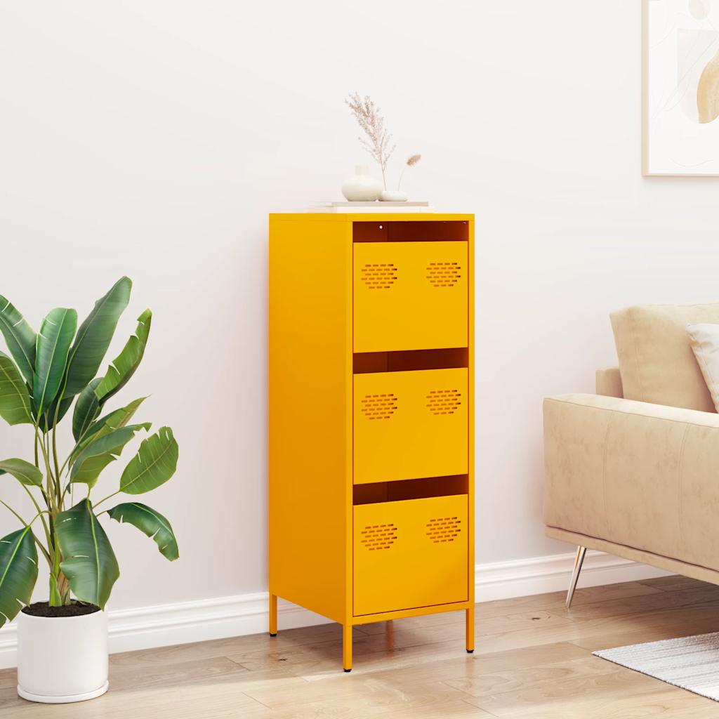 Highboard Sennep Gul 39x35x103,5 cm Stål