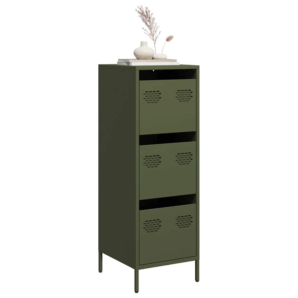Highboard Olivengrøn 39x35x103,5 cm Stål