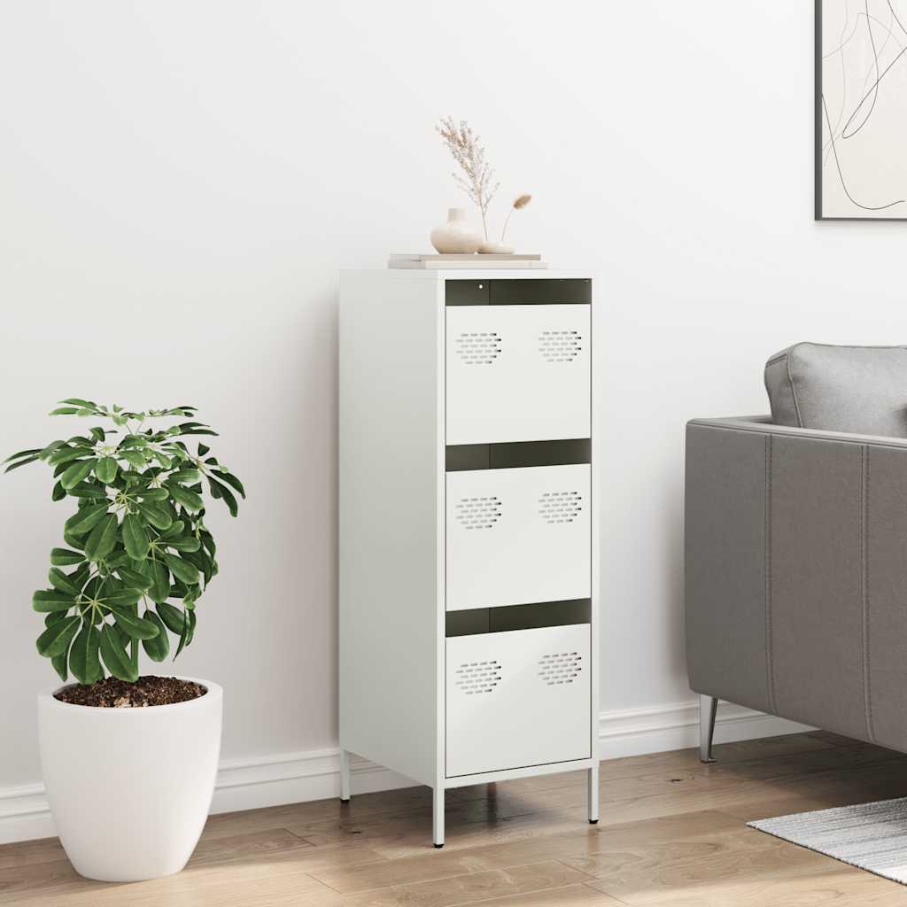 Highboard Hvid 39x35x103,5 cm Stål