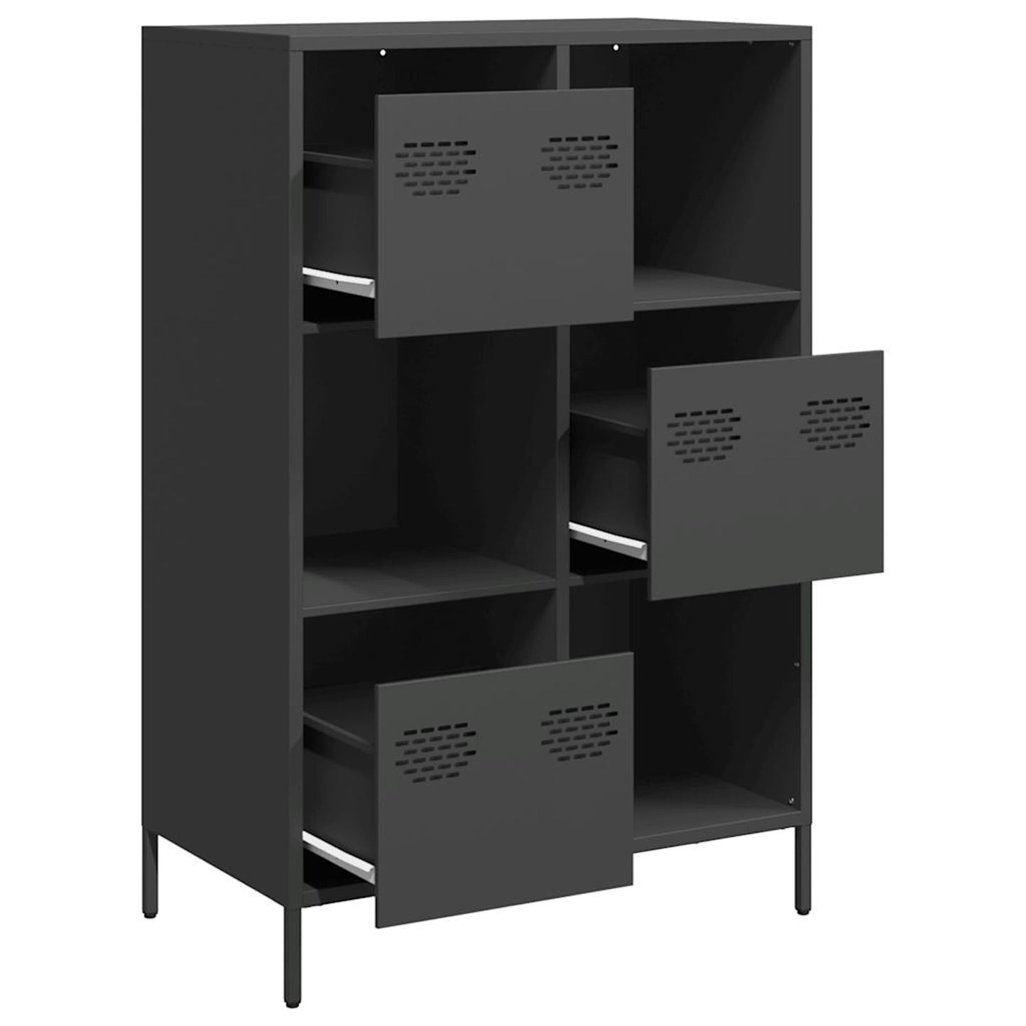 Highboard Sort 68x39x103,5 cm Stål