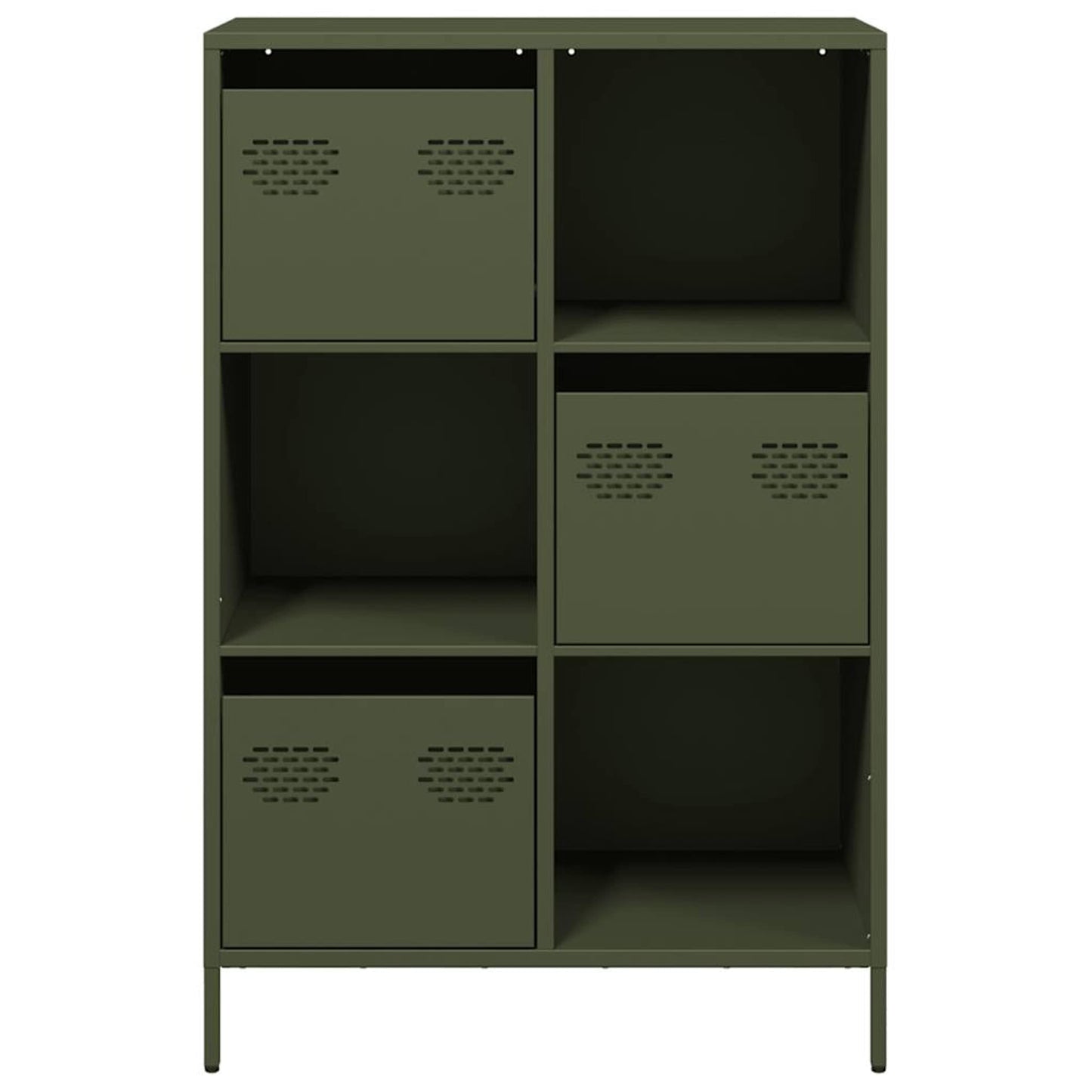 Highboard Olivengrøn 68x39x103,5 cm Stål