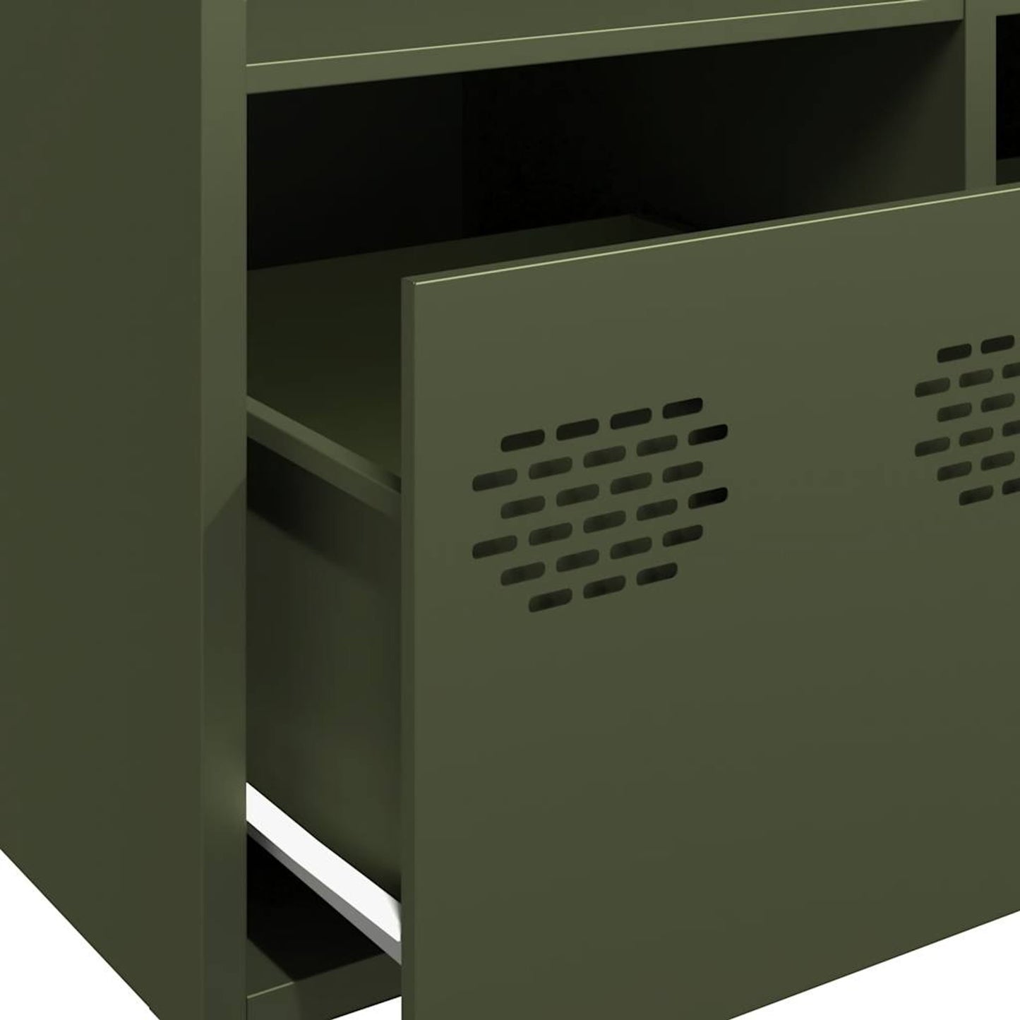 Highboard Olivengrøn 68x39x103,5 cm Stål