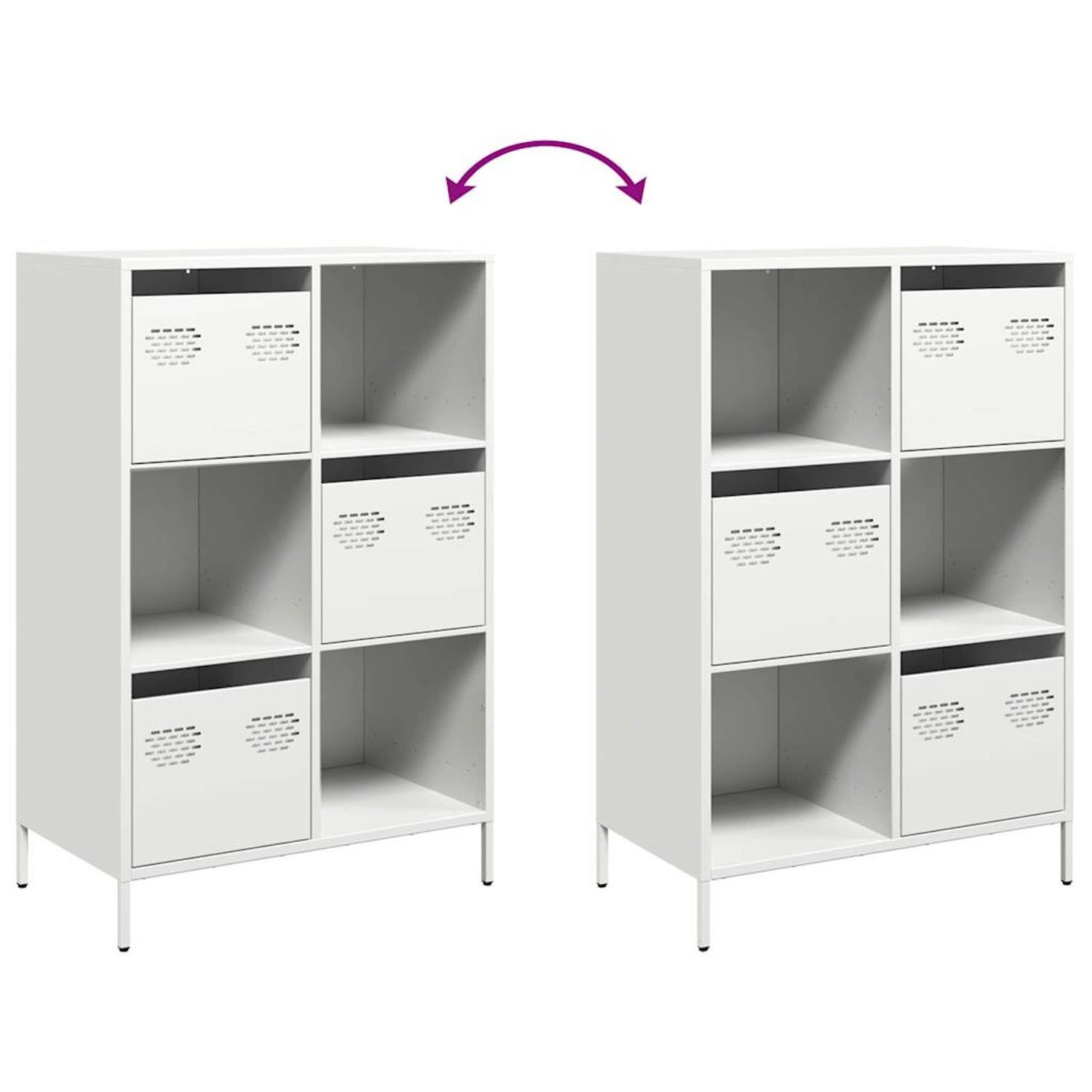 Highboard Hvid 68x39x103,5 cm Stål