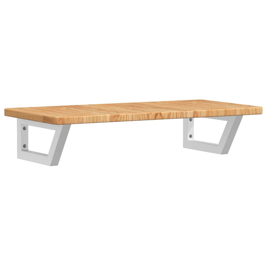 Waschtischplatte mit Halterung Stahl und Massivholz Eiche