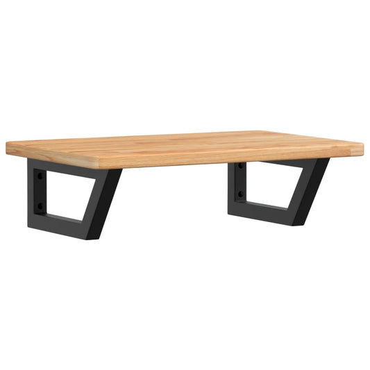 Waschtischplatte mit Halterung Stahl und Massivholz Eiche