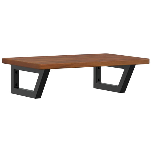 Waschtischplatte mit Halterung Stahl und Massivholz Eiche