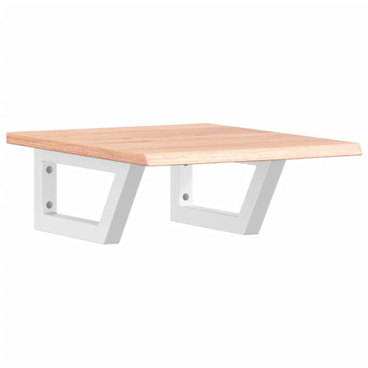 Waschtischplatte mit Halterung Stahl und Massivholz Eiche