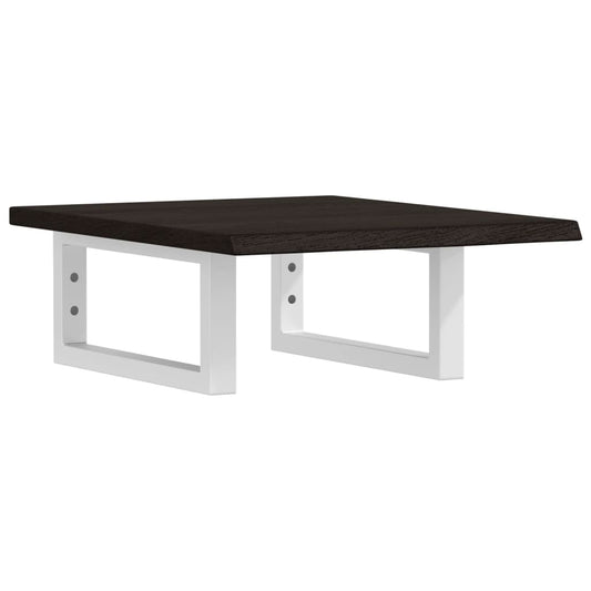 Waschtischplatte mit Halterung Stahl und Massivholz Eiche