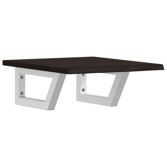 Waschtischplatte mit Halterung Stahl und Massivholz Eiche