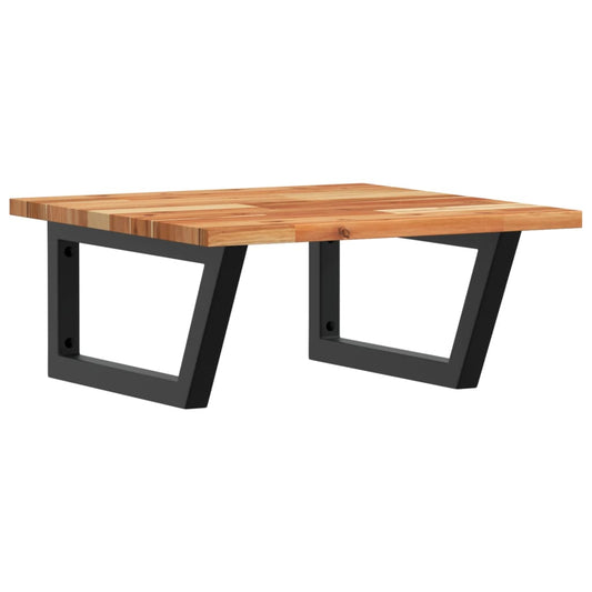 Waschbeckenregal Wandmontage Stahl und Akazienholz