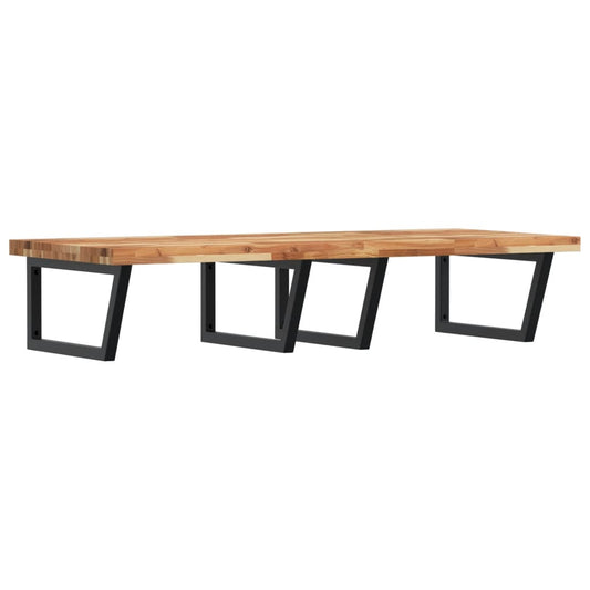 Waschbeckenregal Wandmontage Stahl und Akazienholz