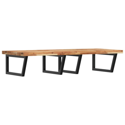 Waschbeckenregal Wandmontage Stahl und Akazienholz