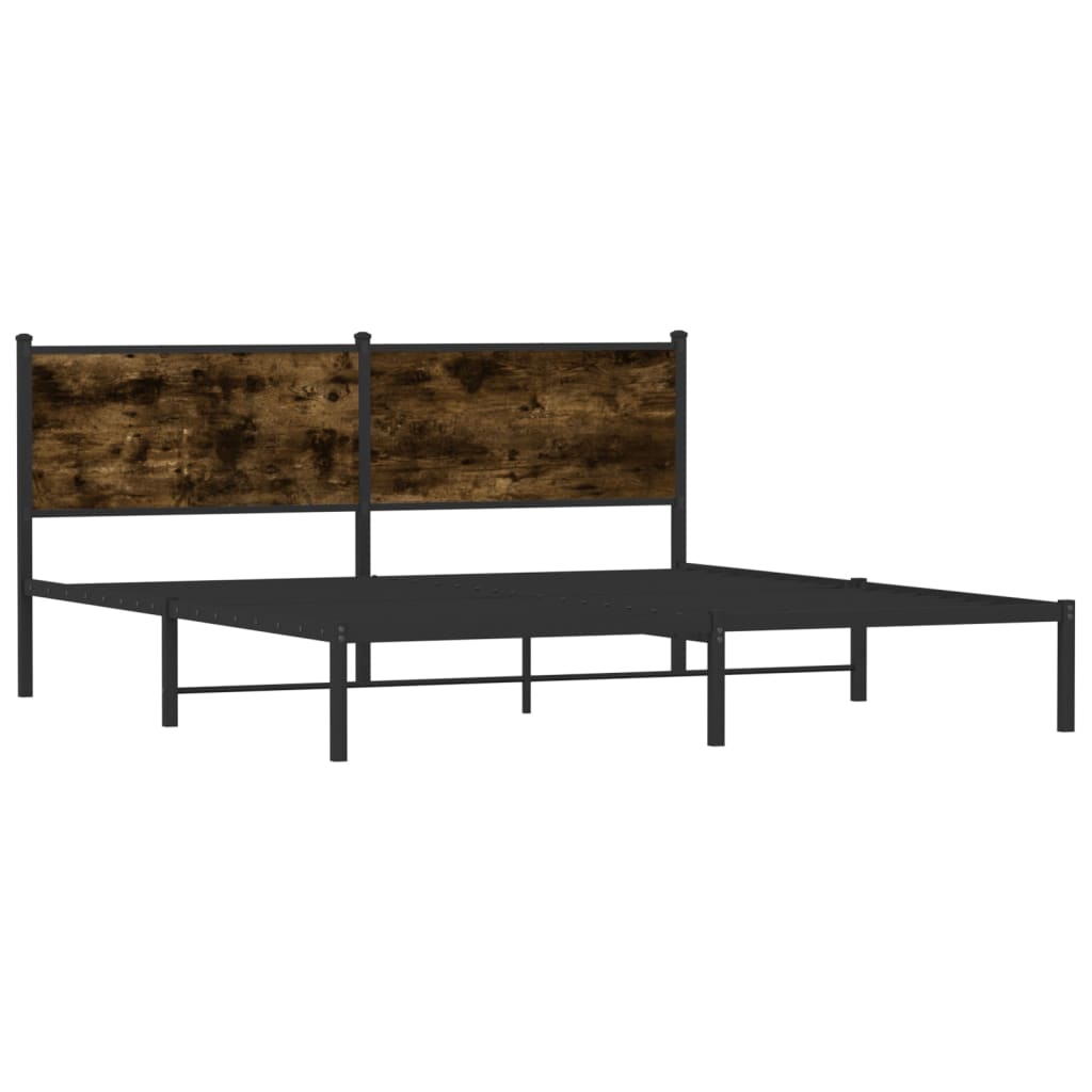 Metalseng uden madras røget eg 160x200 cm