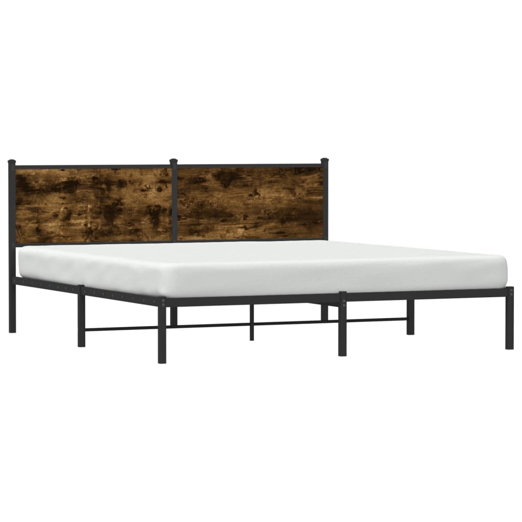 Metalseng uden madras røget eg 160x200 cm