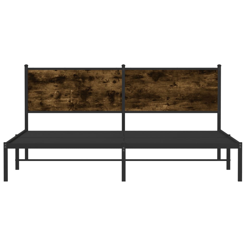 Metalseng uden madras røget eg 160x200 cm