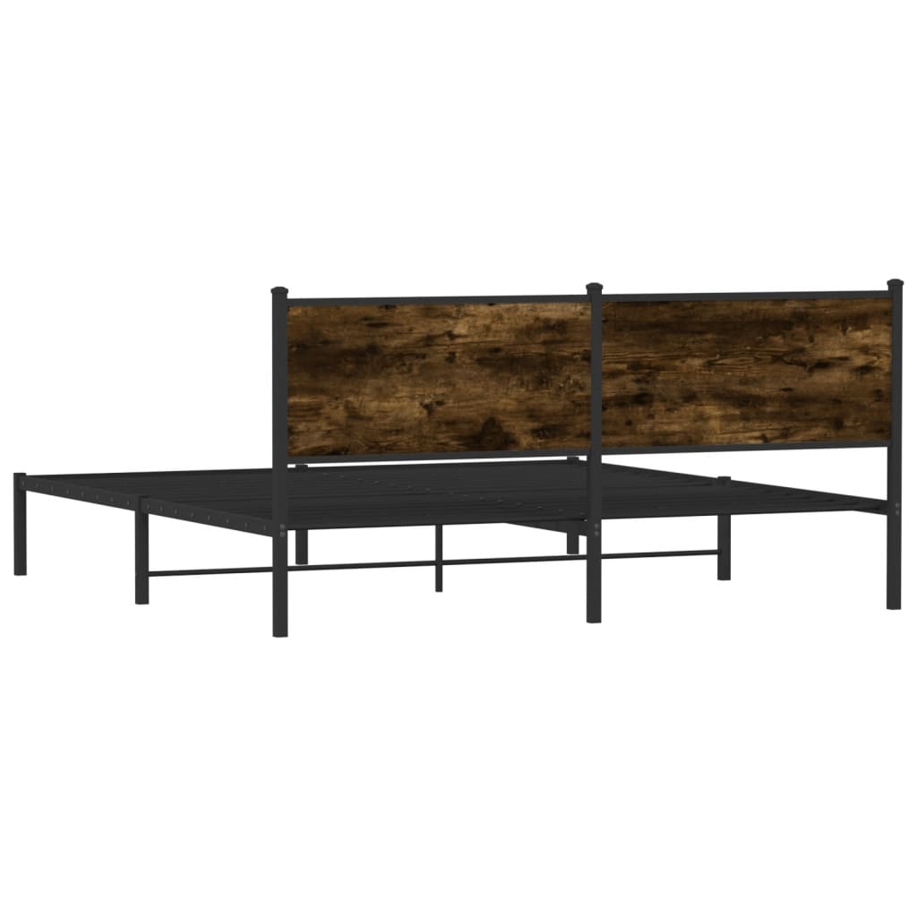 Metalseng uden madras røget eg 160x200 cm