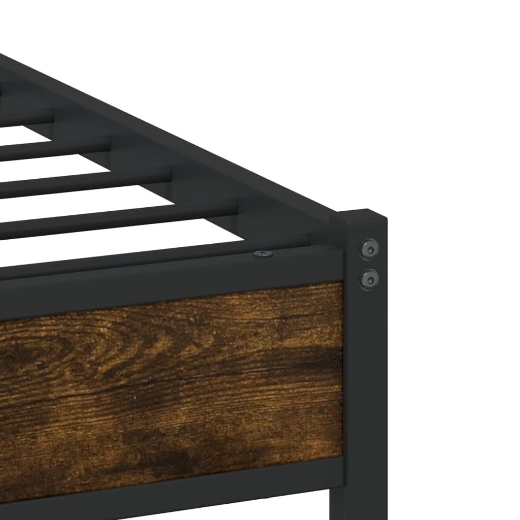 Metalseng uden madras røget eg 107x203 cm