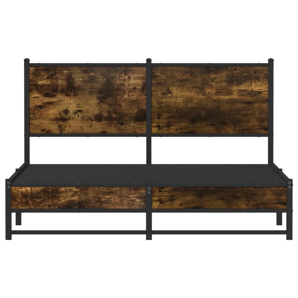 Metalseng uden madras røget eg 140x190 cm