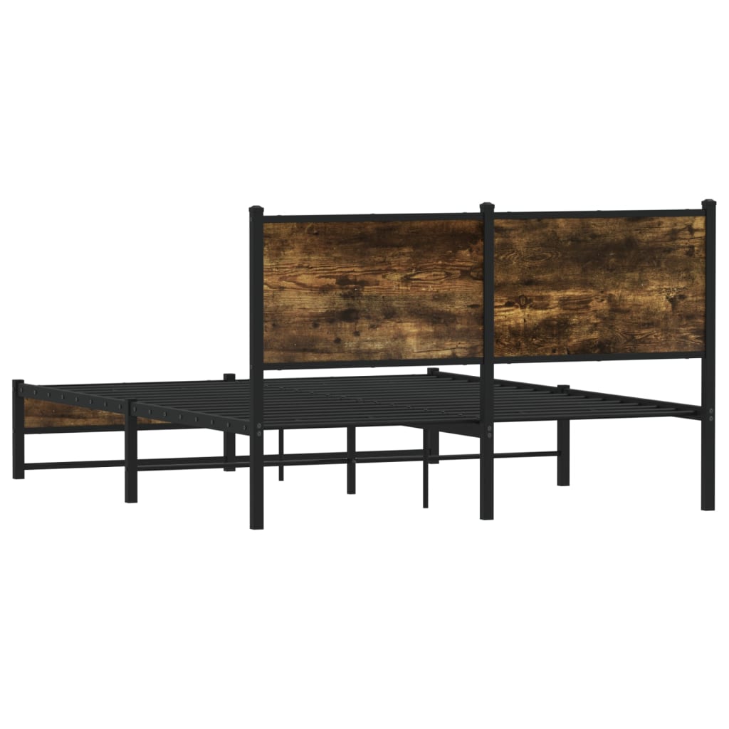 Metalseng uden madras røget eg 140x190 cm