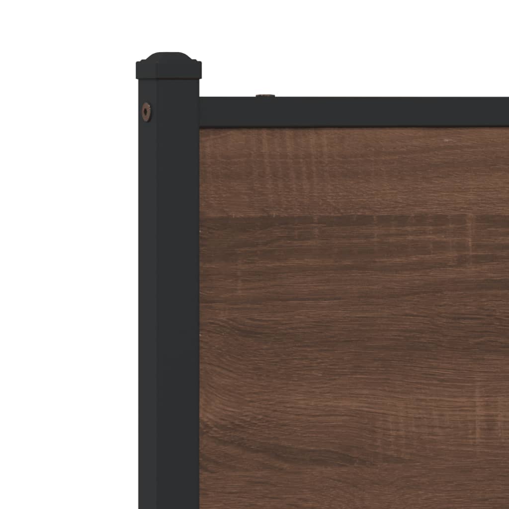 Metalseng uden madras brun eg look 90x200 cm