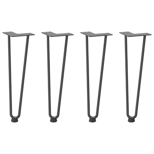 Haarnadelbeine für Couchtisch 4 Stk. Anthrazit 42 cm Massivstahl