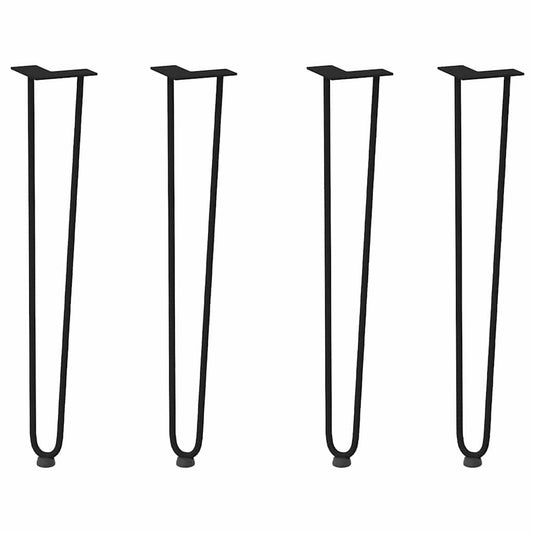 Haarnadelbeine für Konsolentische 4 Stk. Schwarz 72 cm Massivstahl