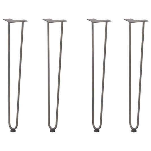 Haarnadelbeine für Konsolentische 4 Stk. Naturstahl 72 cm Massivstahl