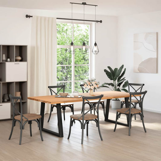 Esstisch Beine V-Form 2 Stück Schwarz 70x(72-73,3) cm Stahl