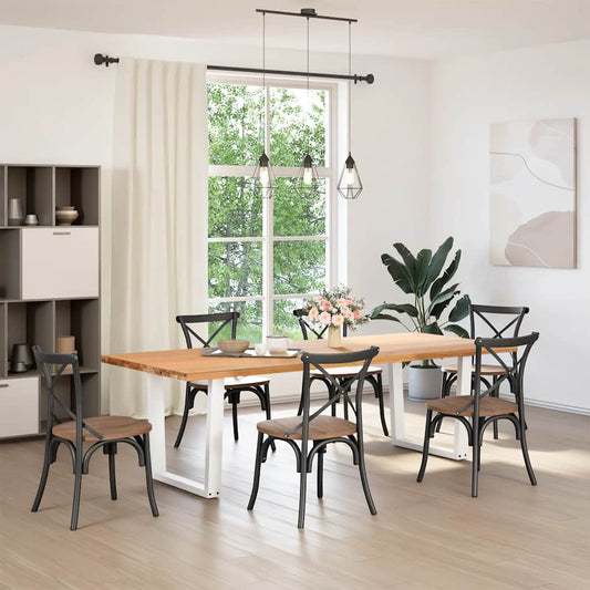 Esstischbeine V-Form 2 Stück Weiß 90x(72-73,3) cm Stahl