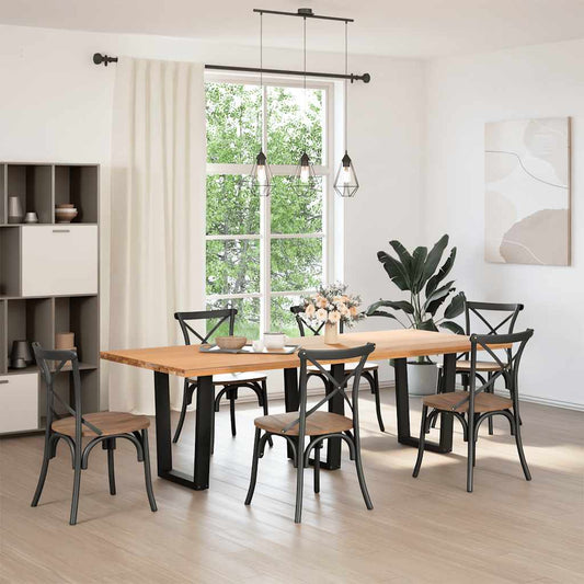 Esstisch Beine V-Form 3 Stück Schwarz 70x(72-73,3) cm Stahl